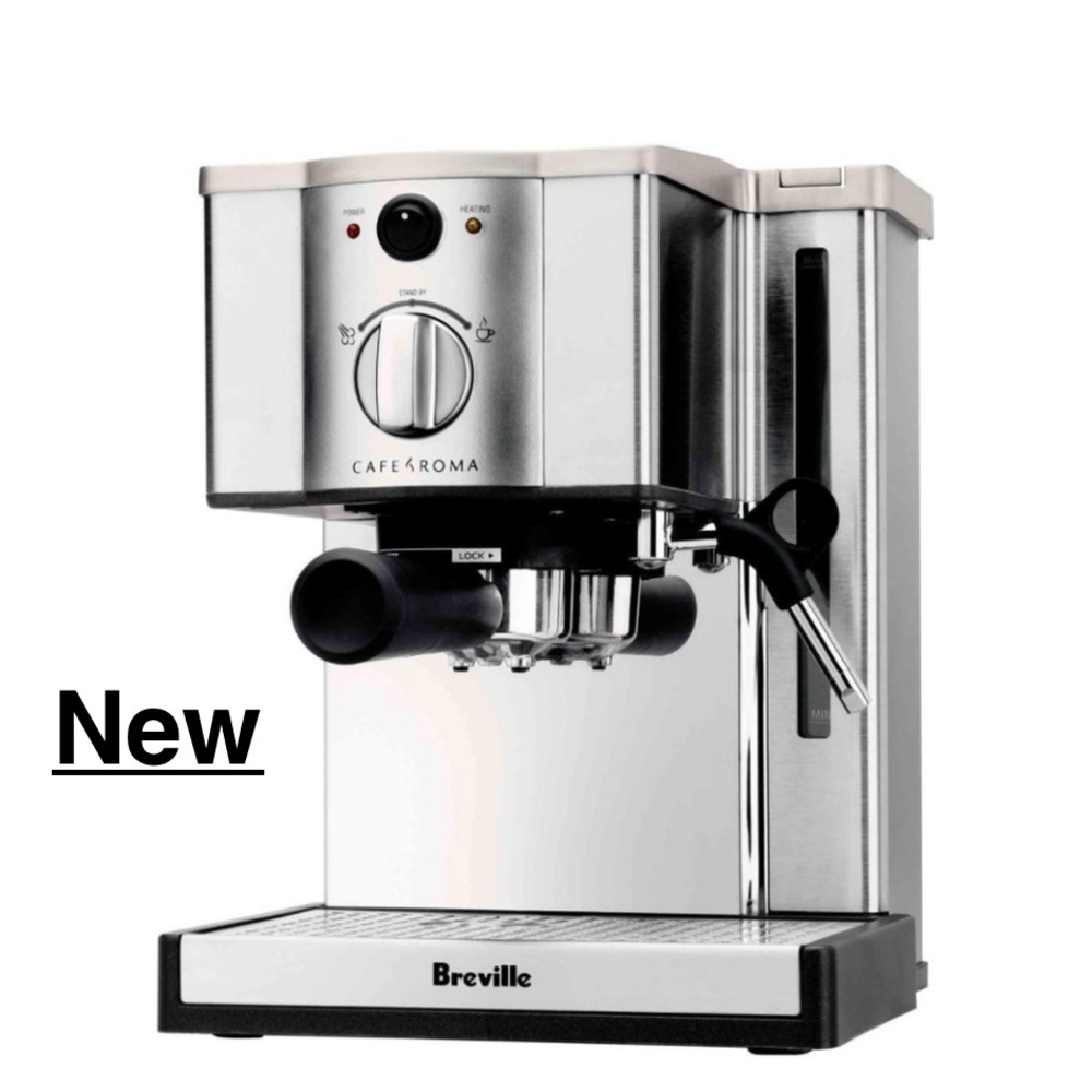 New Breville Café Roma Espresso Machine ESP8XL Brushed Stainless 9x9x12 in box⭐️